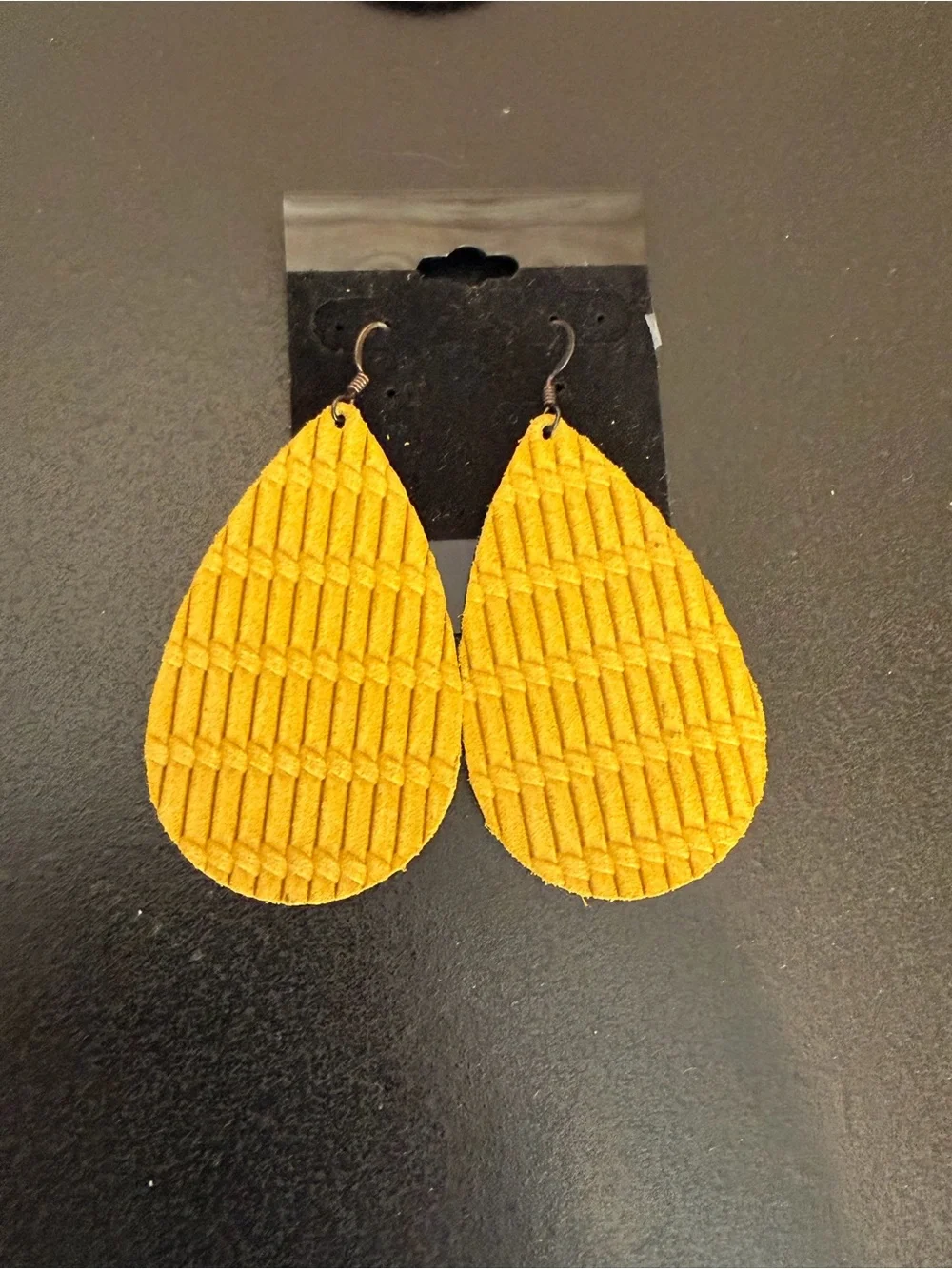 Mustard Yellow Teardrop Woven Earrings